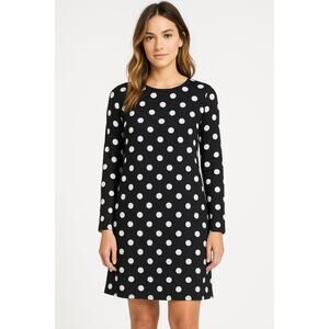 Kate Spade SZ XS Black With White Polka Dot Sleep Shirt KS22207 NWT